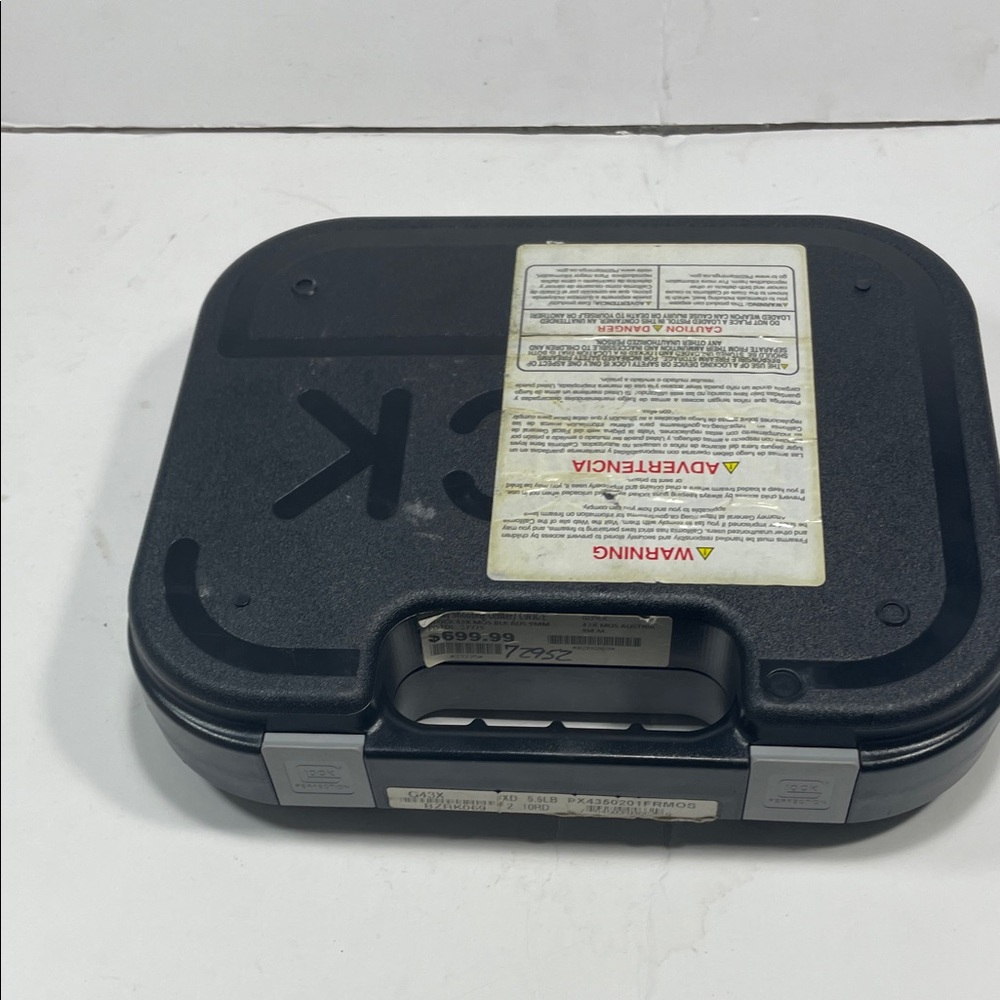Lock Glock 43x Mos Blk Aus 9MM Black Storage Box